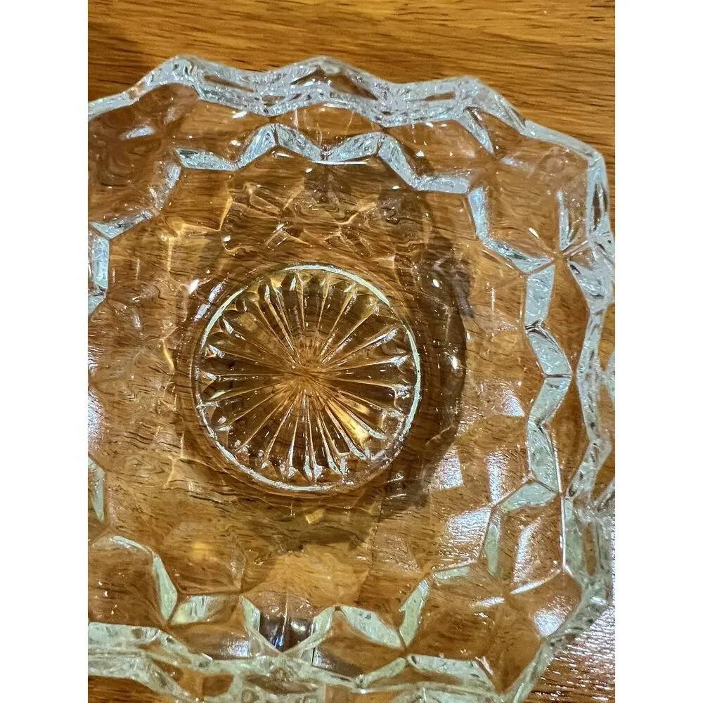 2 UV REACTIVE FOSTORIA TRIANGLE SQUARE SHAPED WITH HANDLES BOWLS/DISHES